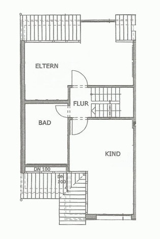 Grundriss Wohnen, Küche und Gäste-WC